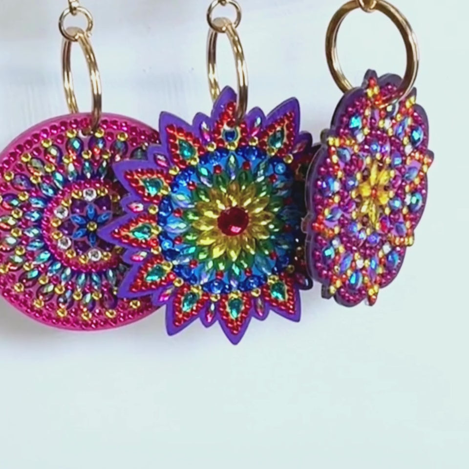 Mandalas Crystal KeyRing Set