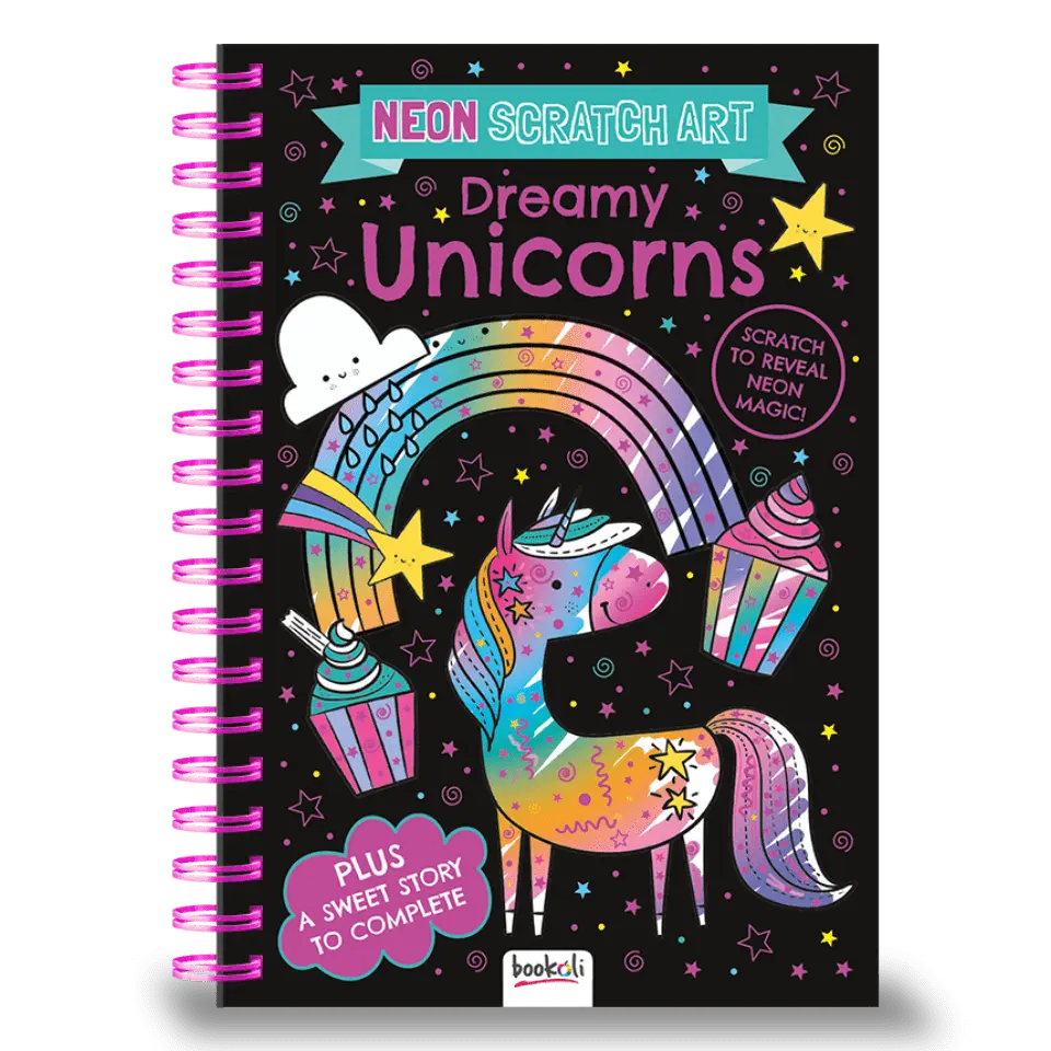 Neon Scratch Art Dreamy Unicorns