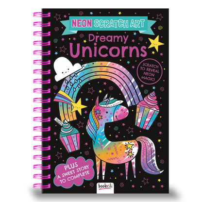 Neon Scratch Art Dreamy Unicorns