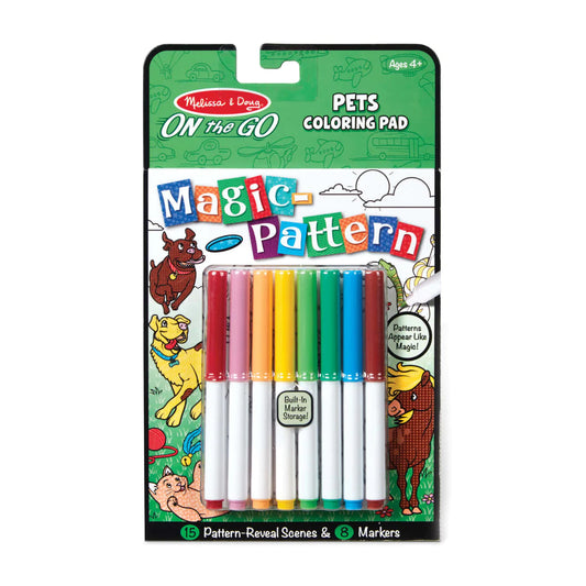 Melissa & Doug On The Go Magic Pattern Colouring Pad Pets