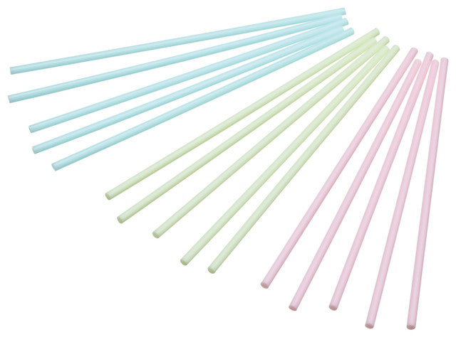 60 Plastic Pastel Coloured Cake Pop Sticks 15cm