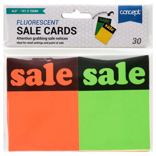 Sale Cards  Fluorescent  30pk 4"X3"