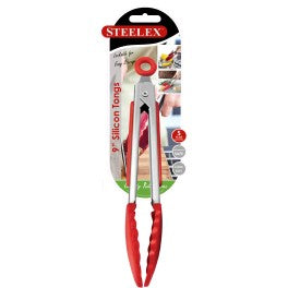 9In Steelex Silicone Tongs