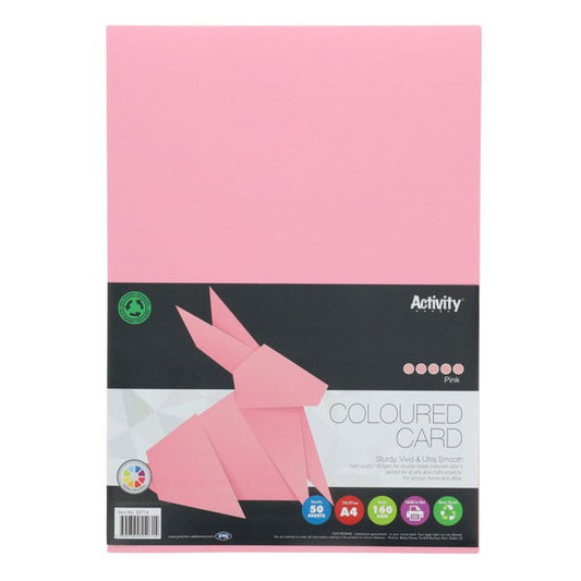 A4 Card Pink 160gsm 50pk