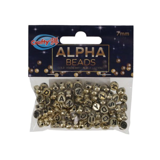 7mm ALPHA BEADS GOLD