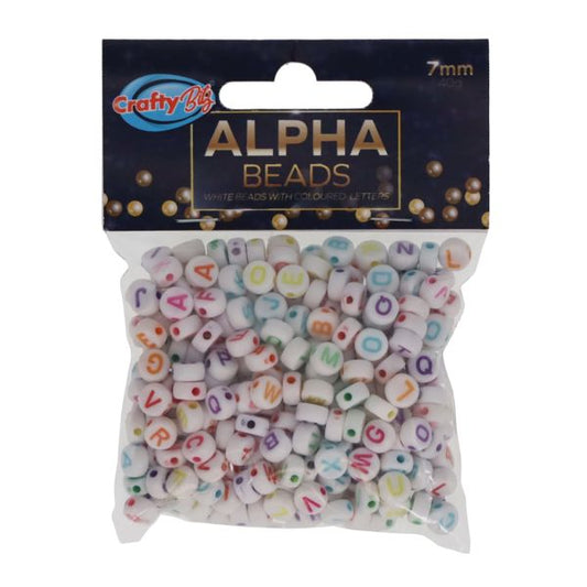 7mm ALPHA BEADS WHITE