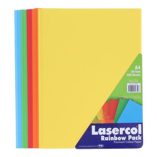 A4 Paper Rainbow Brights 80gsm 100pk