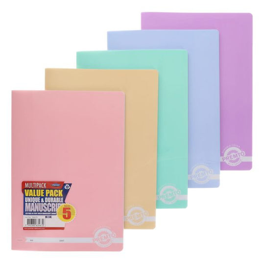 Premto Pastel Pkt.5 A4 120pg Durable Cover