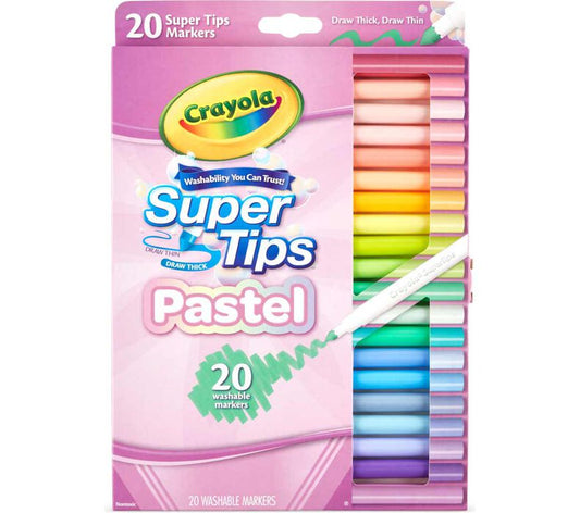 Crayola Washable Super Tips Pastel Markers 20pk