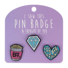 Pin Badge Diamond. BFF Coffee,