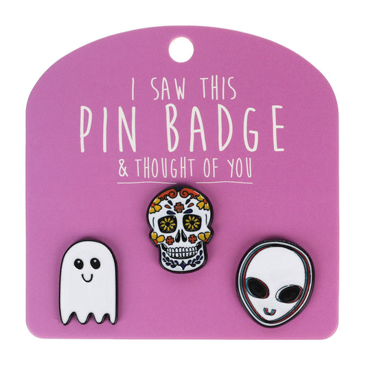 Pin Badge Skull, Ghost, Alien
