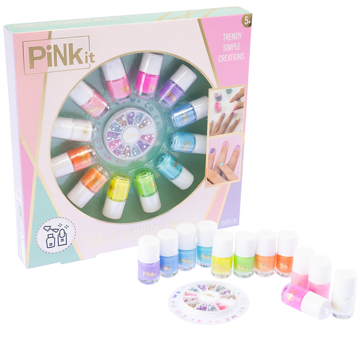 Pink It Rainbow Nails