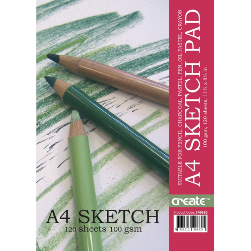 Create A4 Jumbo Spiral Sketch Pad 100gsm