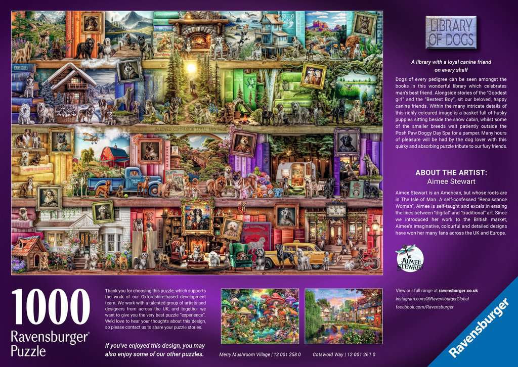 Ravensburger Library of Dogs 1000 Piece Jigsaw Puzzle