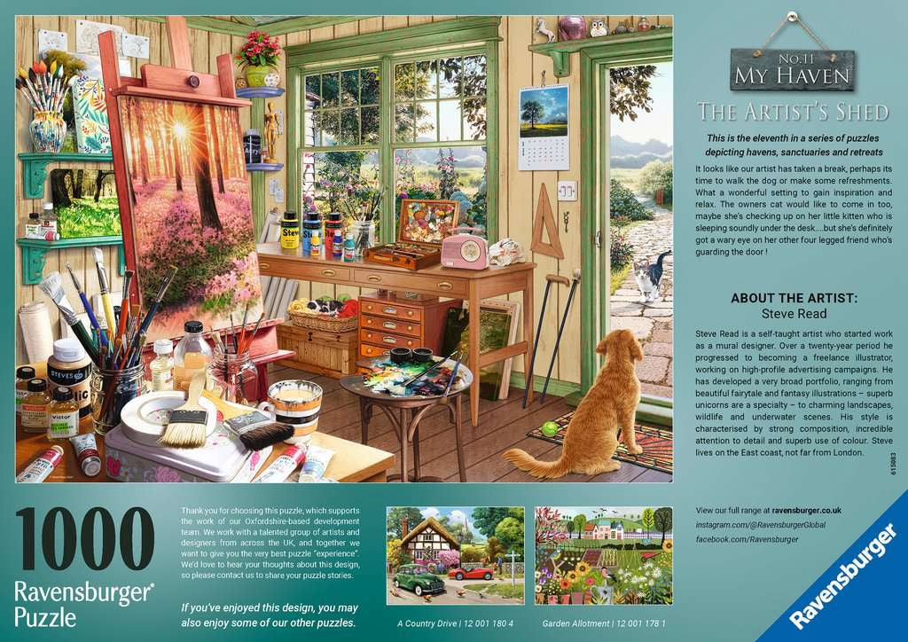 Ravensburger The Artist's Shed 1000 Piece Jigsaw Puzzle