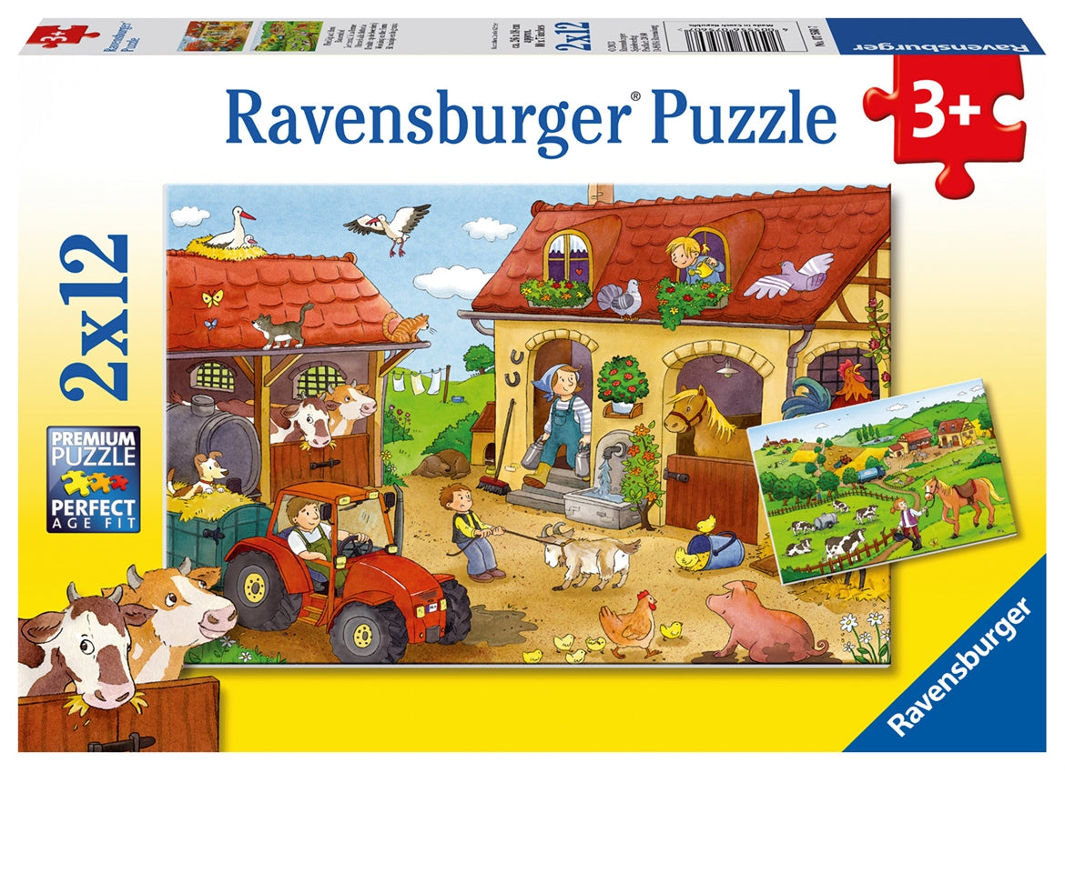 Ravensburger Working on The Farm 2 x 12 Piece Jigsaw Puzzle