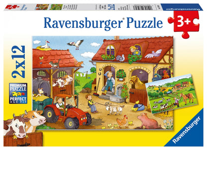 Ravensburger Working on The Farm 2 x 12 Piece Jigsaw Puzzle