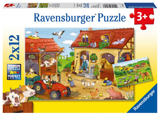Ravensburger Working on The Farm 2 x 12 Piece Jigsaw Puzzle