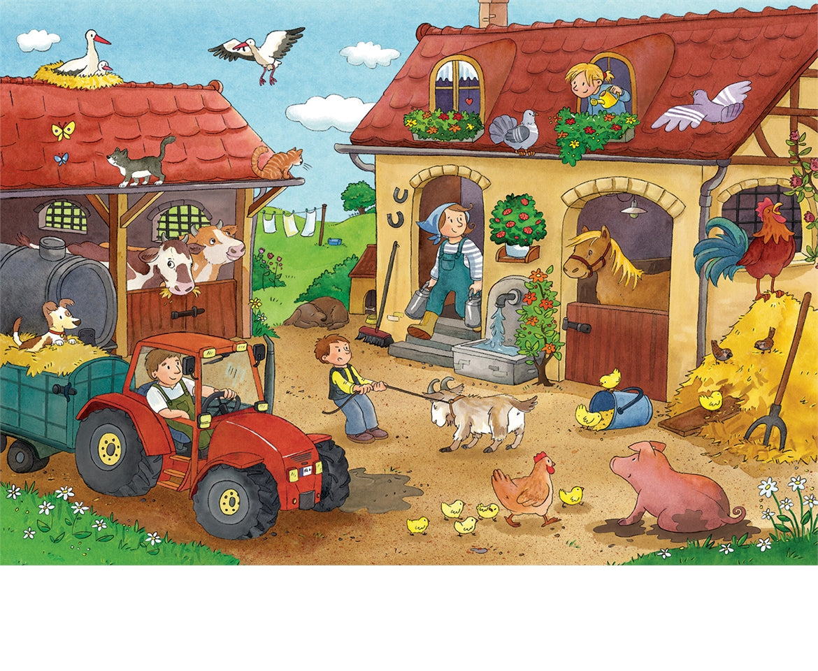 Ravensburger Working on The Farm 2 x 12 Piece Jigsaw Puzzle