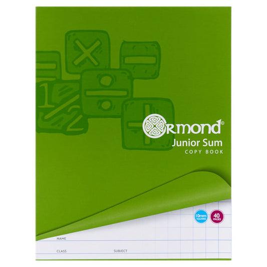 Ormond 10mm Sq Junior Sum Copy Durable Cover 40 Pages