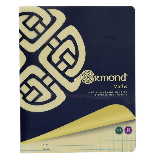 Ormond C3 Visual Memory Aid Sum Copy Book Durable Cover 88 Pages - Yellow