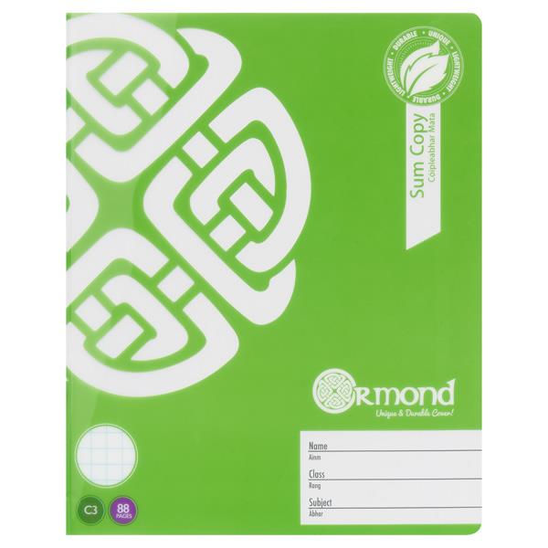 Ormond C3 Durable Cover Sum Copy Book 88 Pages