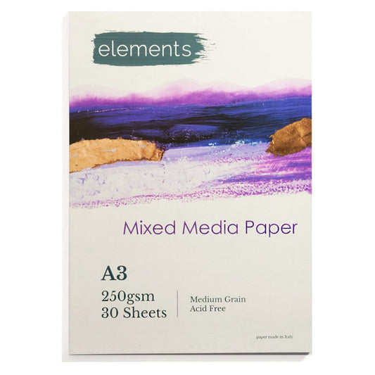 A3 Elements Mixed Media Pad 250gsm 30sheets