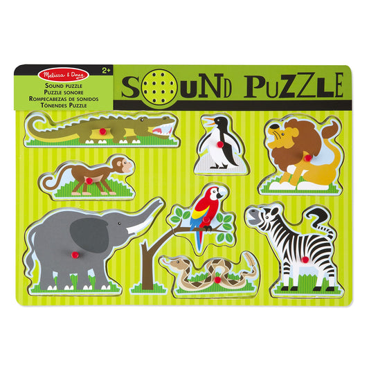 Melissa & Doug Wooden Peg Puzzle Zoo Animals