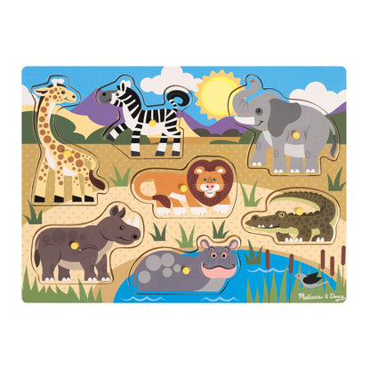 Melissa & Doug Wooden Peg Puzzle Safari