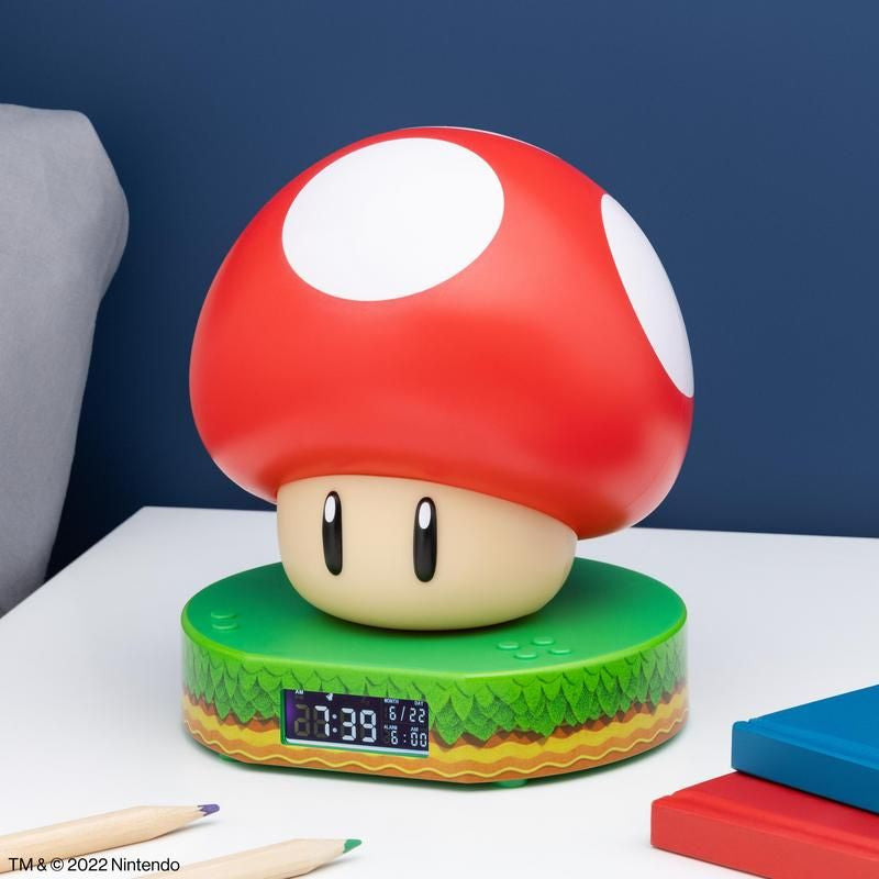 Super Mario Mushroom Light Up Digital Alarm Clock
