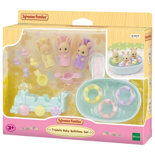 Sylvanian Families Triplet Baby Bathtime Set