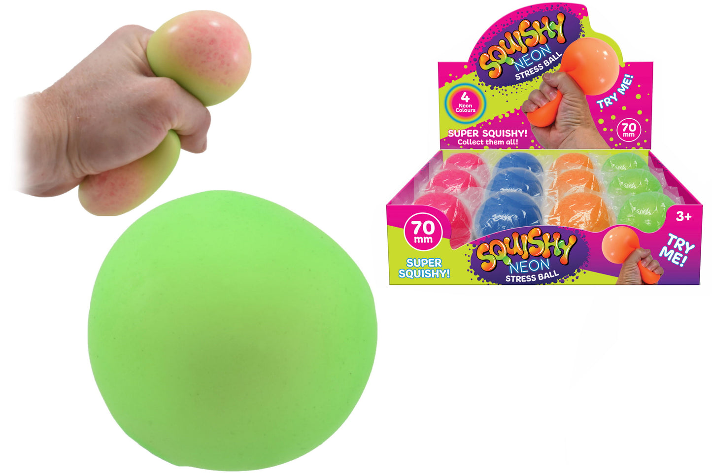 NEON STRESS BALL 7 CM