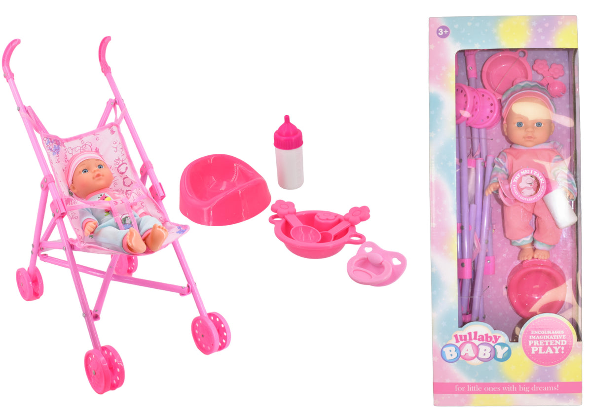 Soft Baby Doll & Stroller