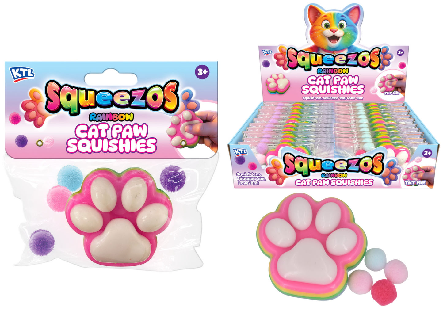 Squishy Rainbow Cat Paw
