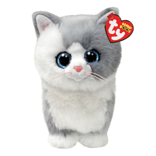 TY Furley Grey/White Cat Beanie Boo 15cm
