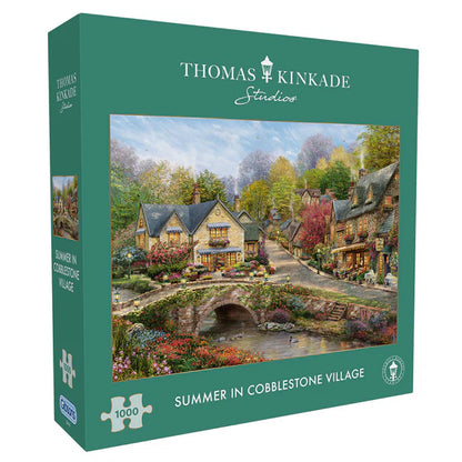 Thomas Kinkade Summer in Cobblestone Village 1000 Piece Jigsaw Puzzle