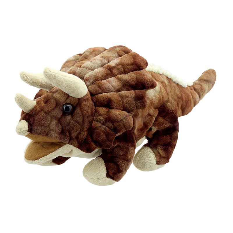 Baby Dinos Brown Triceratops Puppet