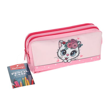 Pencil Case Cat 2 Pocket