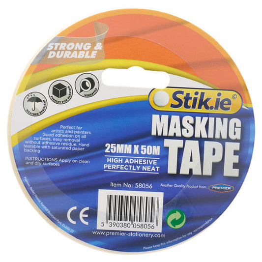 Stik-ie Roll Masking Tape 25mm X 50mt