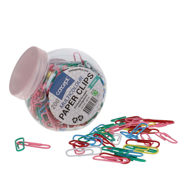 Premier Office Tub 200 28mm Multicoloured Paper Clips