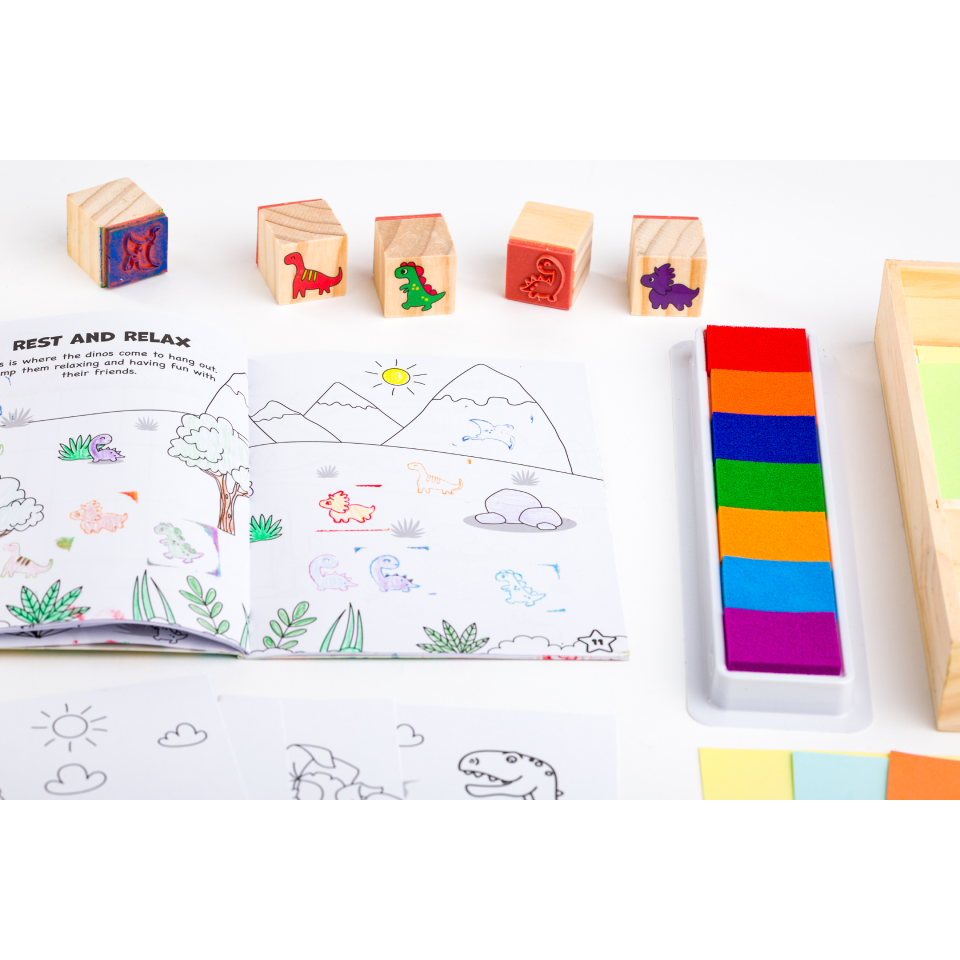 Wooden Stamper Sets Dinosaurs