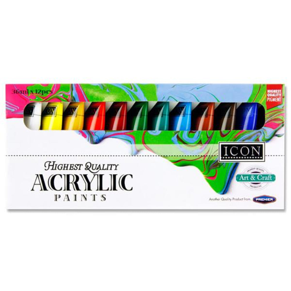 Icon Acrylic Paints 12 Pack