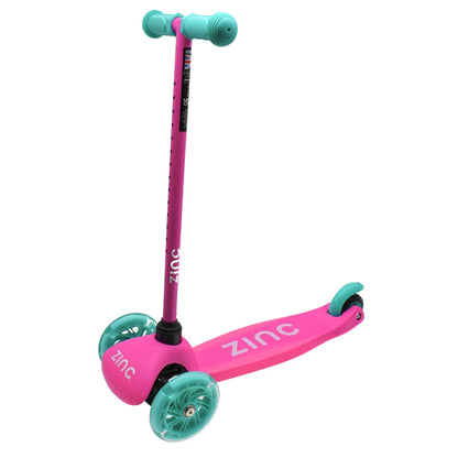 Zinc 3 Wheel Light Up Pink / Aqua Scooter Unicorn