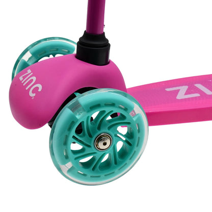 Zinc 3 Wheel Light Up Pink / Aqua Scooter Unicorn