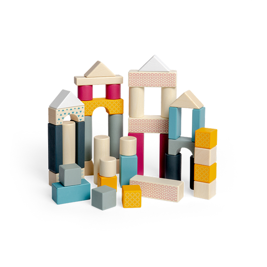 Drum of 50 Wooden Blocks