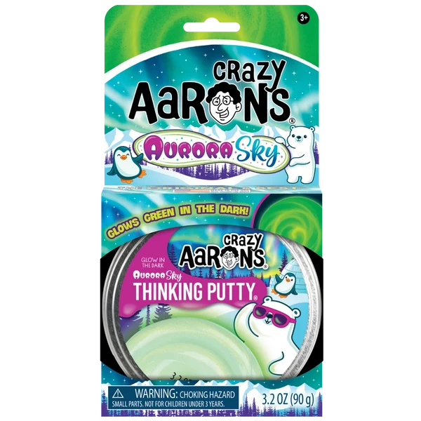 Crazy Aaron's Thinking Putty Aurora Sky Glow In The Dark