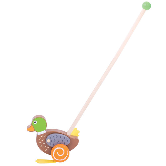 Wooden Duck Push Along