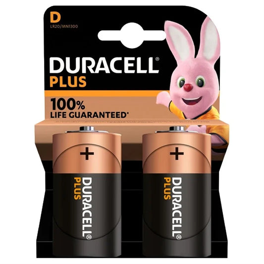 Duracell Plus Battery D 2pk