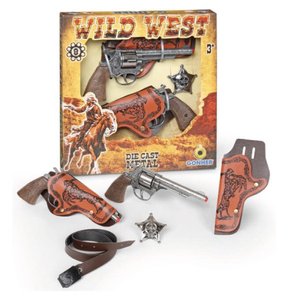 Gonher Wild West Set of 2 Guns - Takes 8 Shot Caps