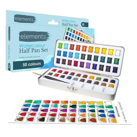 ELEMENTS WATERCOLOUR 50 HALF PAN SET